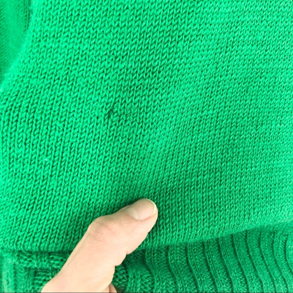 Brand Unknown Vintage Small (no size tag) 80’s Green Cuffed Wool Blend Sweater - Picture 3 of 4
